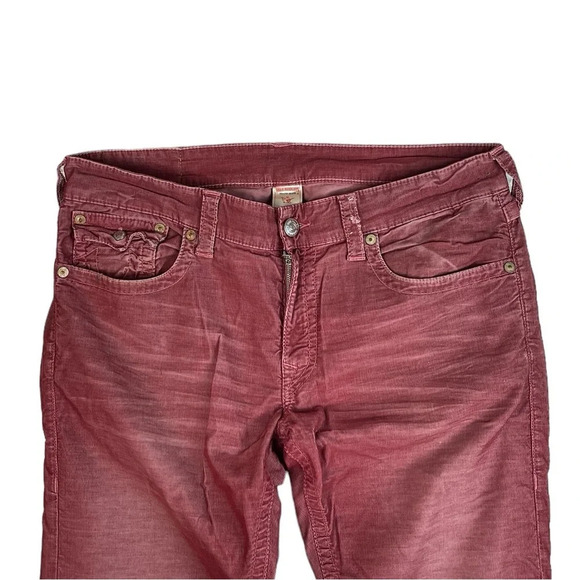 MJ58 Men’s True Religion Designer RICKY Straight Leg Corduroy Pants 36x34 - Picture 3 of 6